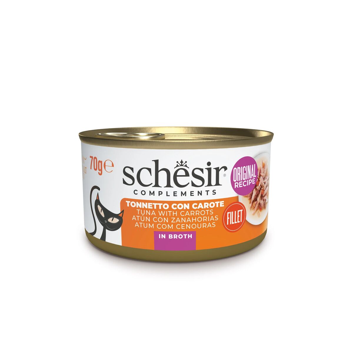 Schesir Complements Nutrition in Brodo 70g Tonno con carote in brodo