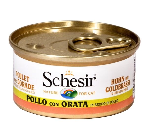 Schesir Pollo con Orata in Brodo per Gatti - 70g