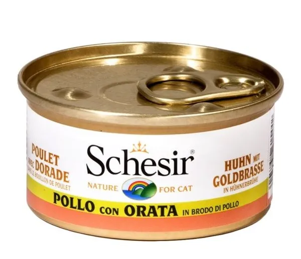 Schesir Pollo con Orata in Brodo per Gatti - 70g