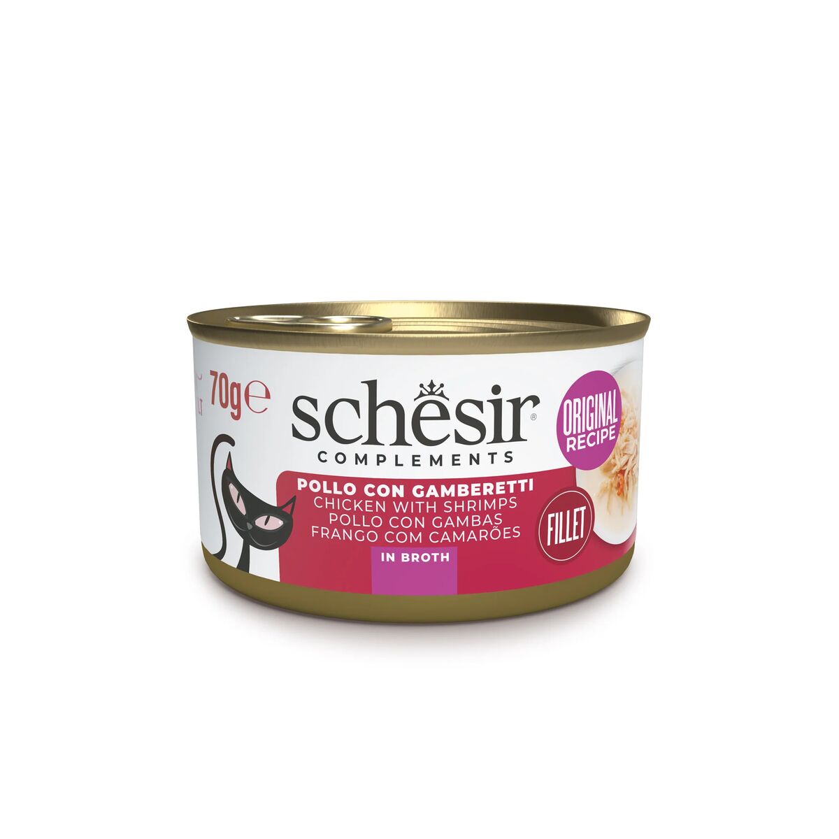 Schesir Complements Nutrition in Brodo 70g Pollo con gamberetti in brodo
