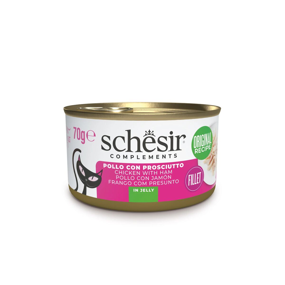 Schesir Complements Nutrition in Gelatina 70g Filetti di pollo con prosciutto in gelatina