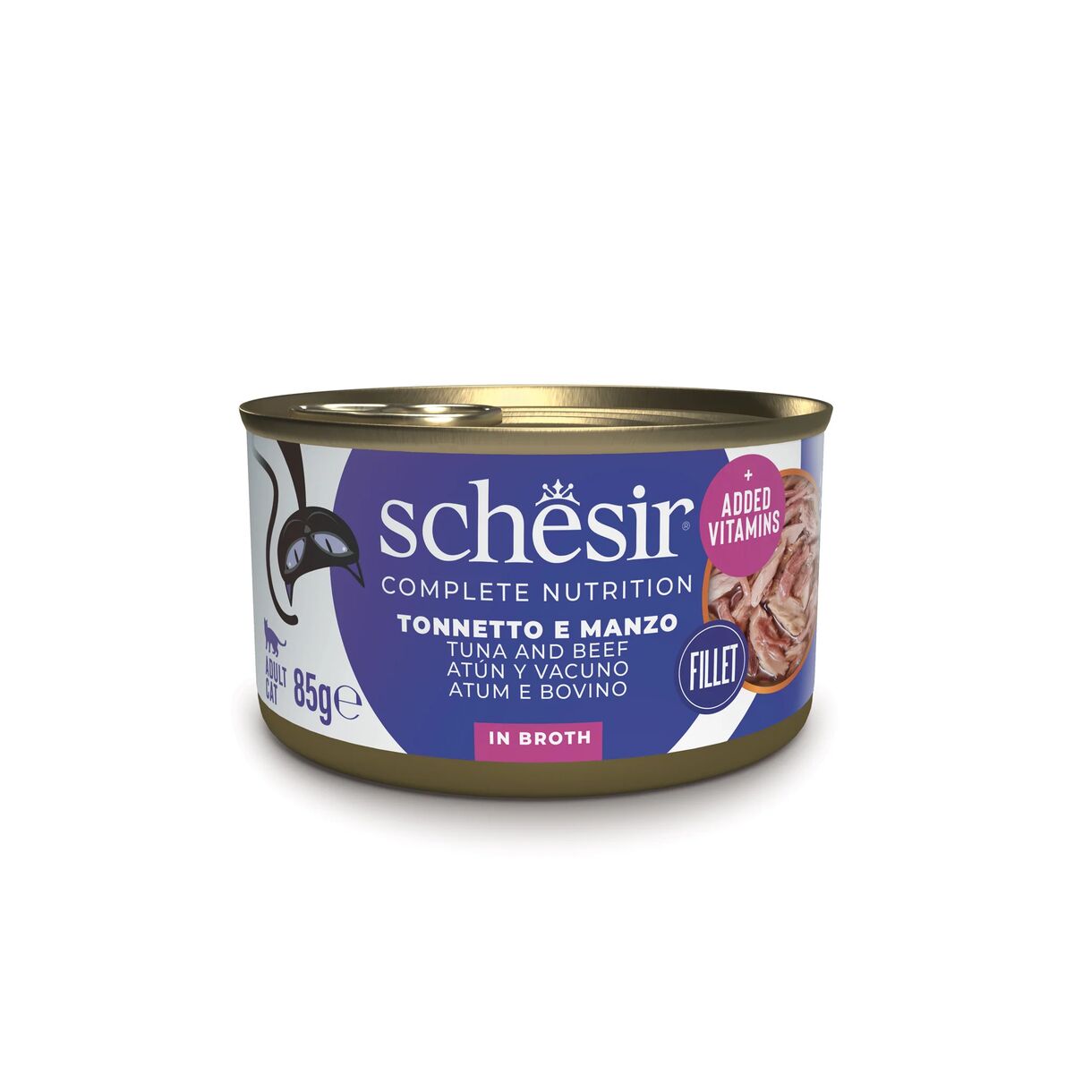 Schesir Complete Nutrition 85g Tonnetto con manzo e riso in brodo