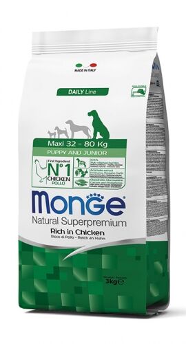 Monge Natural Superpremium Maxi Puppy & Junior Ricco in Pollo 3kg
