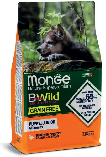 Monge BWild Low Grain Puppy All Breeds Anatra e Patate