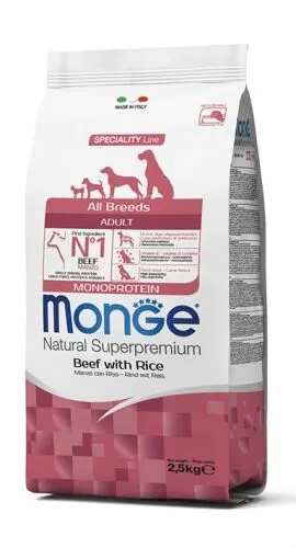 Monge Natural Superpremium All Breeds Adult Monoprotein Manzo con Riso