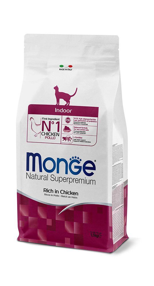 Monge Natural Superpremium Indoor Ricco in Pollo 1,5kg