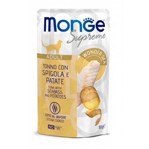 Monge Supreme Bustine 80g Adult Tonno con Spigola e Patate