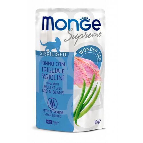 Monge Supreme Bustine 80g Sterilised Tonno con Triglia e Fagiolini