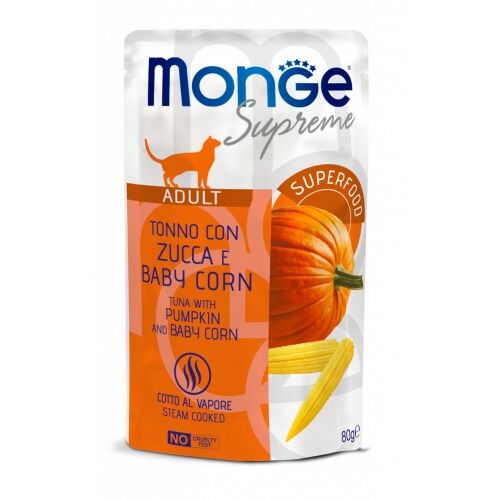 Monge Supreme Bustine 80g Adult Tonno con Zucca e Baby Corn