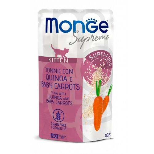Monge Supreme Bustine 80g Kitten Tonno con Quinoa e Baby Carrots
