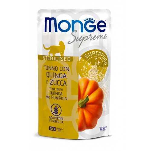 Monge Supreme Bustine 80g Sterilised Tonno con Quinoa e Zucca