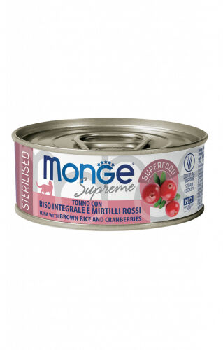 Monge Supreme Lattina 80g Sterilised Tonno con Riso e Mirtilli Rossi