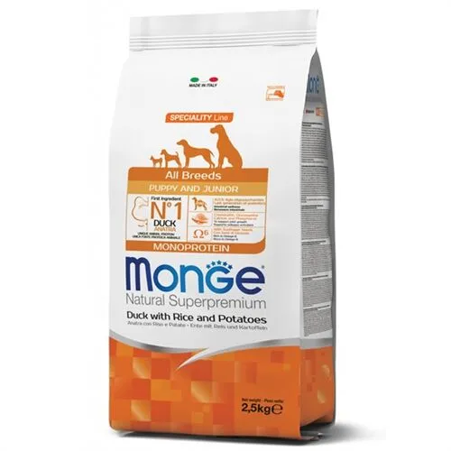 Monge Natural Superpremium All Breeds Puppy & Junior Monoprotein Anatra con Riso e Patate