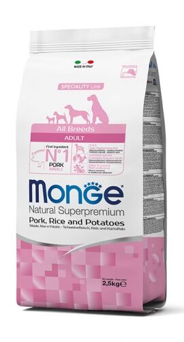 Monge Natural Superpremium All Breeds Adult Monoprotein Maiale con Riso e Patate 12kg