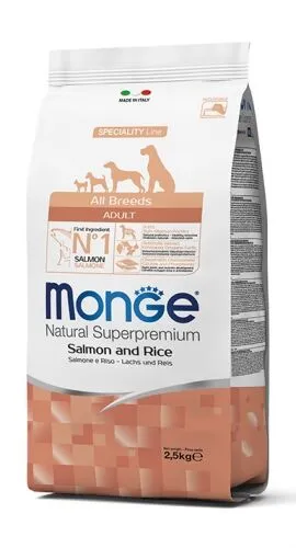Monge Natural Superpremium All Breeds Adult Monoprotein Salmone con Riso