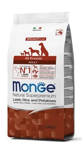 Monge Natural Superpremium All Breeds Adult Monoprotein Agnello con Riso e Patate