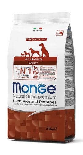 Monge Natural Superpremium All Breeds Adult Monoprotein Agnello con Riso e Patate 12kg