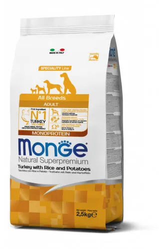 Monge Natural Superpremium All Breeds Adult Monoprotein Tacchino con Riso e Patate