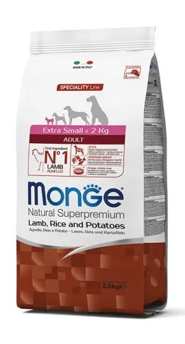 Monge Natural Superpremium Extra Small Adult Agnello con Riso e Patate