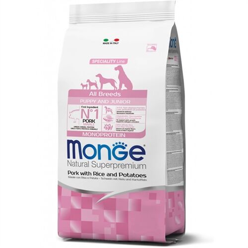 Monge Natural Superpremium All Breeds Puppy & Junior Monoprotein Maiale con Riso e Patate 12kg