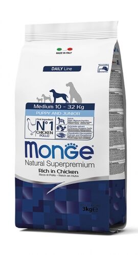 Monge Natural Superpremium Medium Puppy & Junior Ricco in Pollo 800g