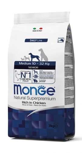 Monge Natural Superpremium Medium Senior Ricco in Pollo 3kg