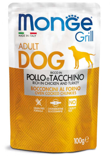 Monge Grill Bocconcini cotti al Forno 100g Pollo e Tacchino – Adult