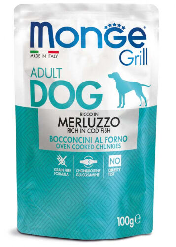 Monge Grill Bocconcini cotti al Forno 100g Merluzzo – Adult