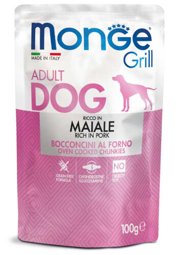 Monge Grill Bocconcini cotti al Forno 100g Maiale – Adult