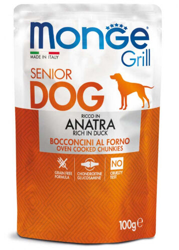 Monge Grill Bocconcini cotti al Forno 100g Anatra – Senior