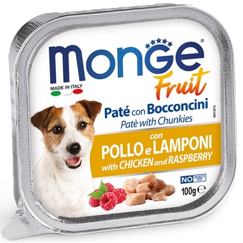Monge Fruit Paté e Bocconcini 100g Pollo e Lamponi