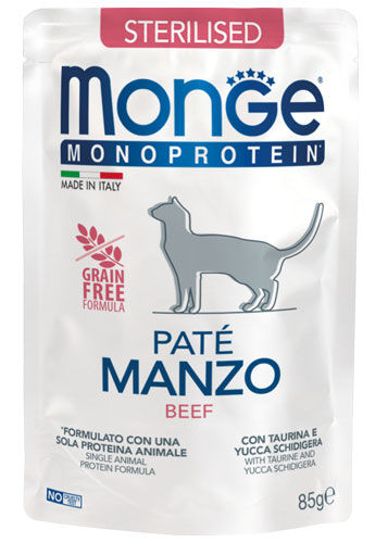 Monge Monoprotein Patè Bustine 85g Manzo - Sterilised