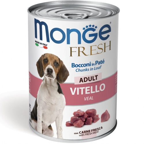 Monge Fresh Bocconi in Paté 400g Vitello – Adult