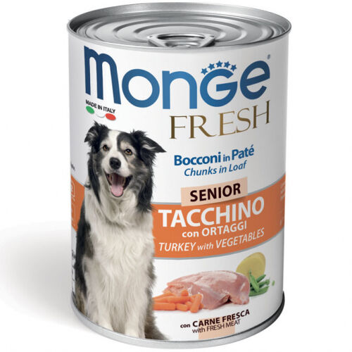 Monge Fresh Bocconi in Paté 400g Tacchino con Ortaggi – Senior
