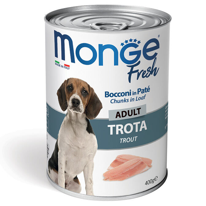 Monge Fresh Bocconi in Paté 400g Trota - Adult