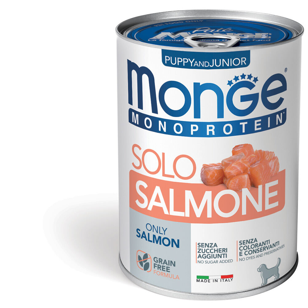Monge Monoproteico Puppy 400g – Paté Monoproteico per Cuccioli Solo Salmone