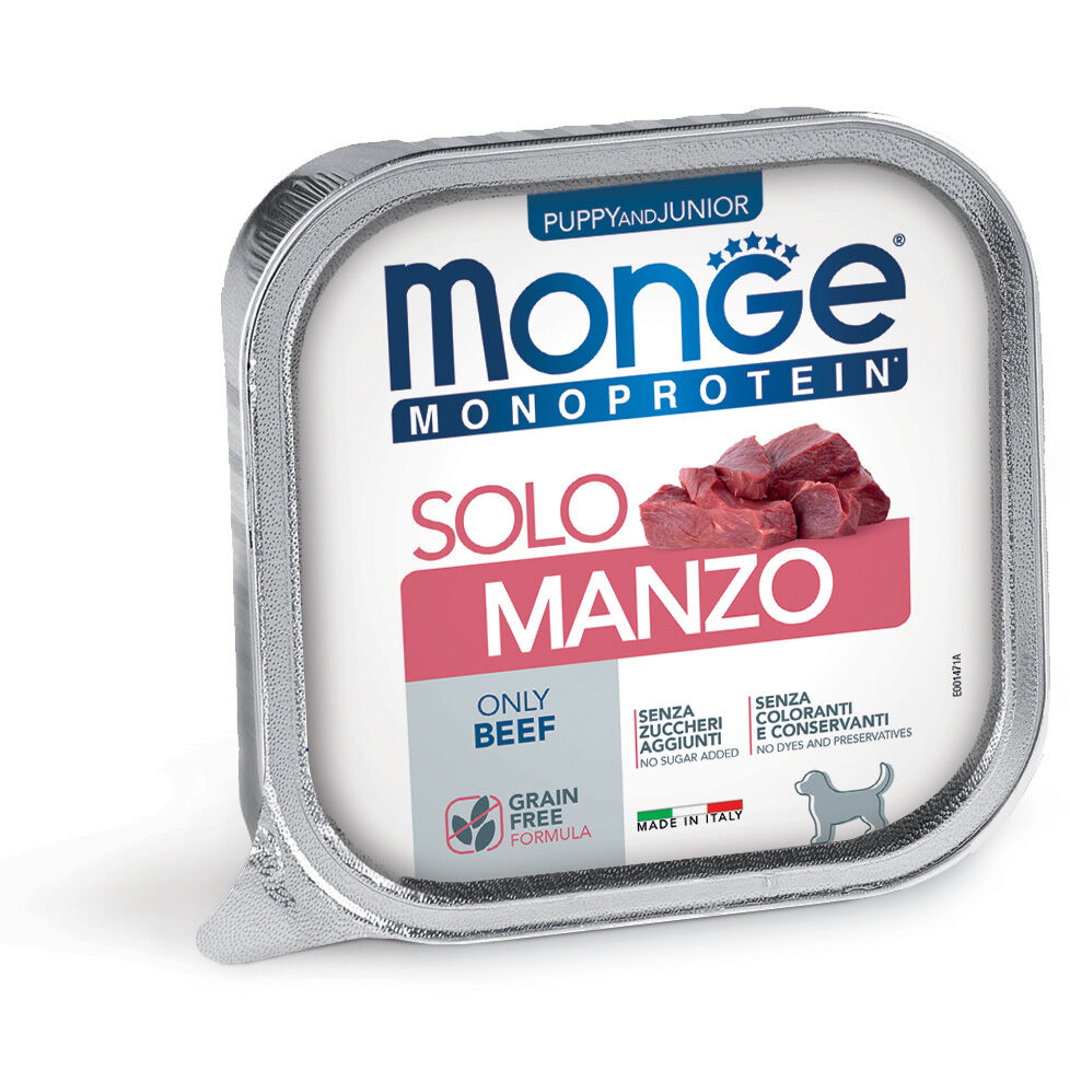 Monge Monoproteico Puppy 150g – Paté Monoproteico per Cuccioli Solo Manzo