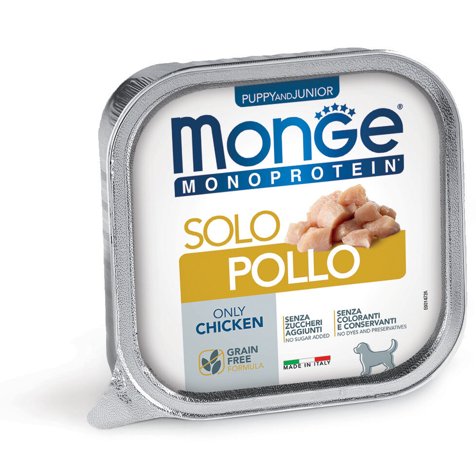 Monge Monoproteico Puppy 150g – Paté Monoproteico per Cuccioli Solo Pollo