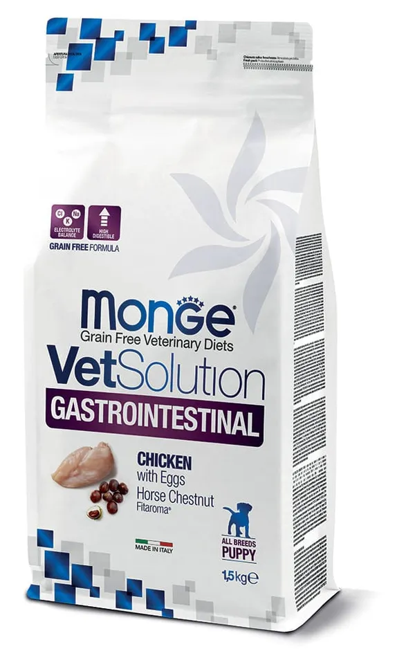 Monge VetSolution Gastrointestinal Adult 2kg – Crocchette Dietetiche per Cani con Disturbi Intestinali