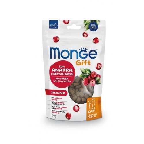 Monge Gift Ripieno e Croccante 60g Sterilised con Anatra e Mirtilli Rossi