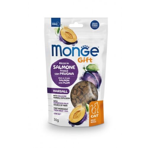 Monge Gift Meat Mini 50g Hairball con Salmone e Prugna