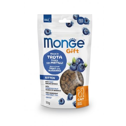 Monge Gift Meat Mini 50g Kitten con Trota e Mirtilli Blu