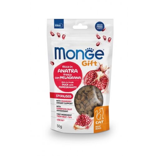 Monge Gift Meat Mini 50g Sterilised con Anatra, Melagrana e Mirtilli Rossi