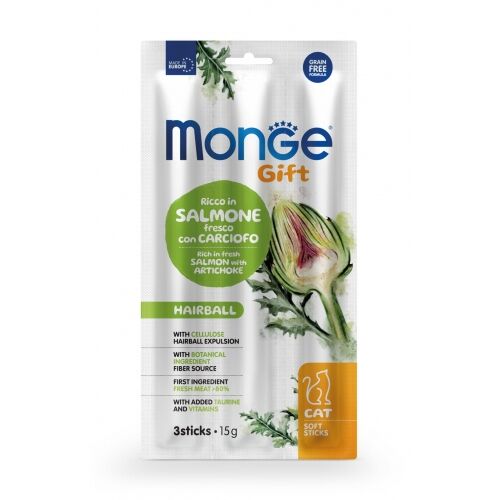 Monge Gift Soft Stick 15g Hairball con Salmone e Carciofo