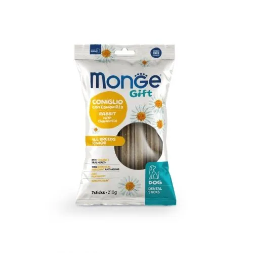 Monge Gift All Breeds Senior Coniglio con Camomilla Dental Sticks 210g