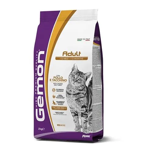 Gemon Adult Crocchette per Gatti Adulti con Pollo e Tacchino – Alimento Completo