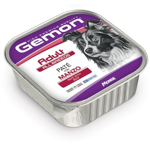 Gemon All Breeds Patè per Cani Adulti 150g – Alimento Umido Completo Manzo-Adult