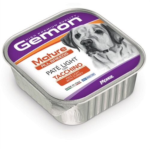 Gemon All Breeds Patè per Cani Adulti 150g – Alimento Umido Completo Tacchino-Mature Light