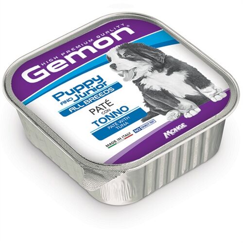 Gemon All Breeds Patè per Cani Adulti 150g – Alimento Umido Completo Tonno-Puppy and Junior