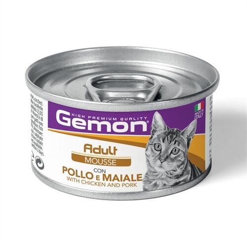 Gemon Mousse Alimento Umido per Gatti 85g Pollo e Maiale-Adult